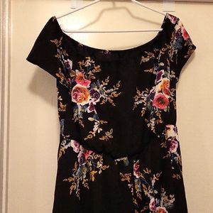 Shein Curve Romper 1XL Black and Floral